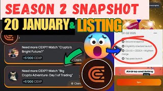 CEX.IO Power Tap listing 2025 | CEX.IO Season 2 snapshot | CEX.IO Power Tap Daily Quiz Answers