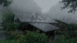 Sound of rain on roof for a deep sleep in 3 minutes - Rain in misty jungle to sleep