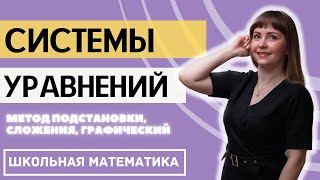 Системы уравнений с двумя переменными. Метод подстановки, сложения и графический