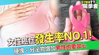 【精選】女性癌症發生率NO.1「乳癌近一成未滿40歲」！硬塊＋分泌物增加「男性也要當心」【57健康同學會】 @57healthy