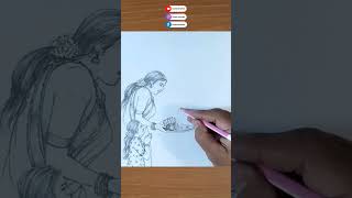 How to draw Mattu Pongal Drawing | Pongal festival  Sankranti drawing #shorts #viral #creative #art