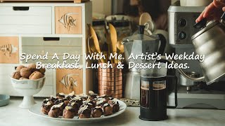 Spend A Day With Me - Artist's Weekday | Breakfast, Lunch & Dessert Ideas | Slow Life Vlog