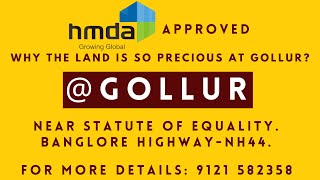 HMDA Approved Premium Luxury Villa Plots @GOLLUR, SHAMSHABAD, HYDERABAD. FOR BOOKINGS : 9121 582358