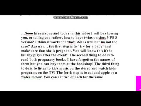 How to have twins on Sims 3 PS 3 and Xbox 360 How to have twins on Sims 3 PS 3 and Xbox 360