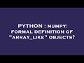 PYTHON : numpy: formal definition of 