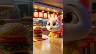 Little Cat Wants to Eat Burger #aicat #catcute #cutecat #cat #catvideos#funny