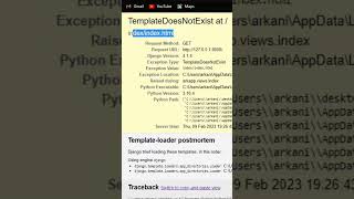 Template does not exist in Django #django #djangoproject #djangoframework #pythonprogramming #webapp