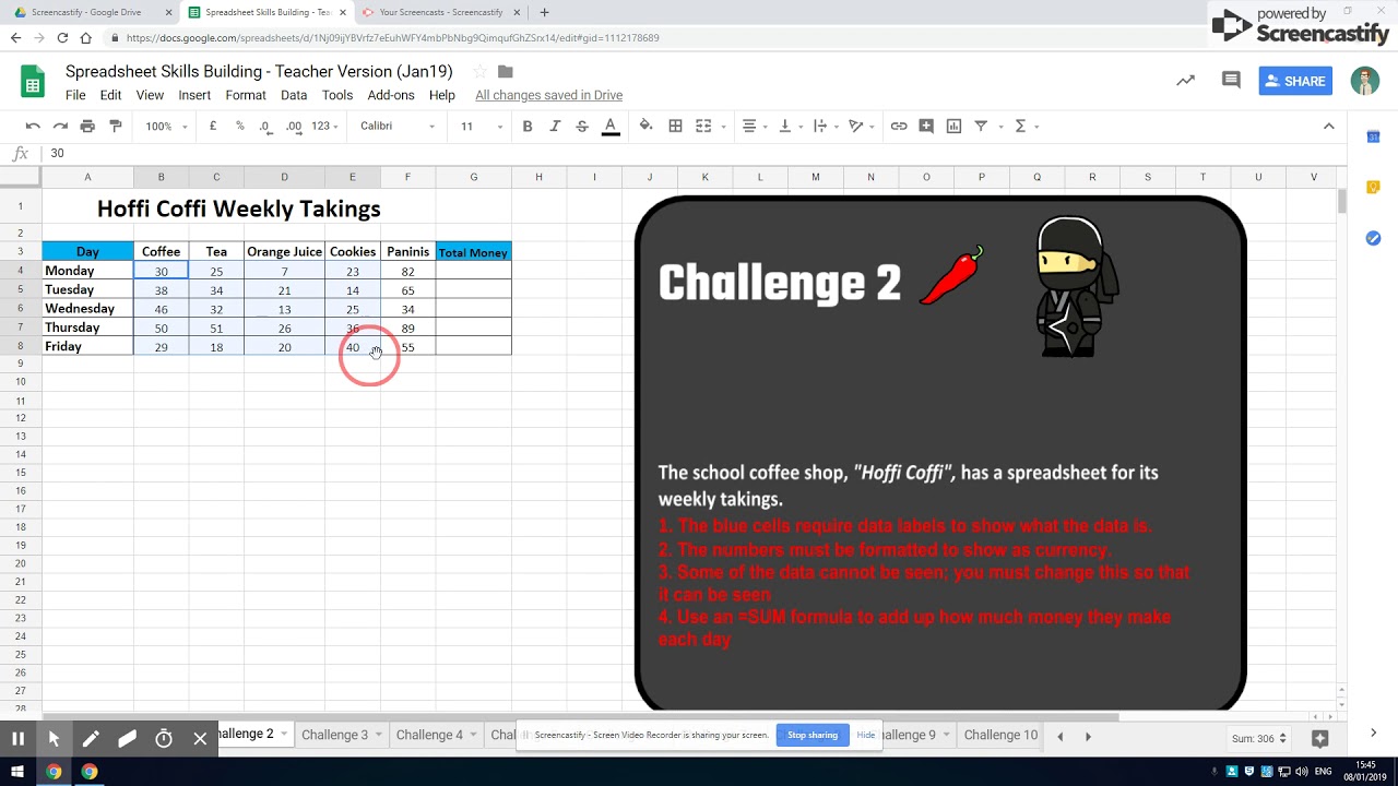Spreadsheet Challenge 2 Help Video Youtube