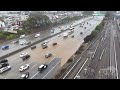 11-22-2024 San Francisco, California - Flash Floods Cause Heavy Traffic on Highway 280 - Drone