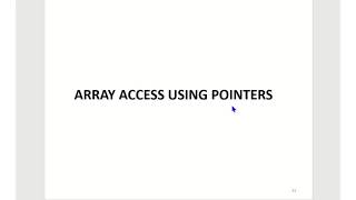Array access using pointers in C programming