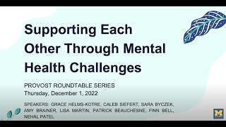 Provost Roundtable Event - Mental Health - 2022