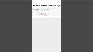 WHILE LOOP ODD/ EVEN//PROGRAM IN PYTHON ODD NUMBER AND EVEN NUMBER// BASIC WITH WHILE LOOP#python