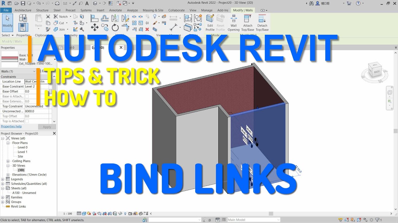 Autodesk Revit How To Bind Links Youtube