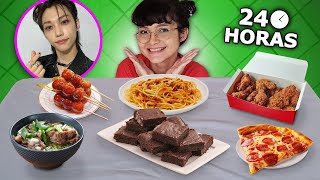 24 HORAS COMENDO AS COMIDAS FAVORITAS DO FELIX DO STRAY KIDS | Frost!