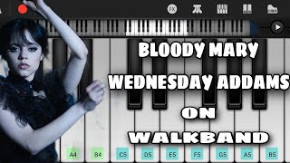 Lady gaga - Bloody Mary(easy piano tutorial) | Wednesday Addams | Walkband |