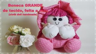 Como Fazer Boneca de tecido GRANDE sem máquina de costura -Cloth doll handmade