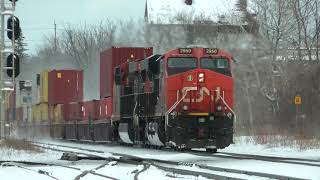 CN Train 149 Raced by VIA Train 65 Westbound March 12, 2022