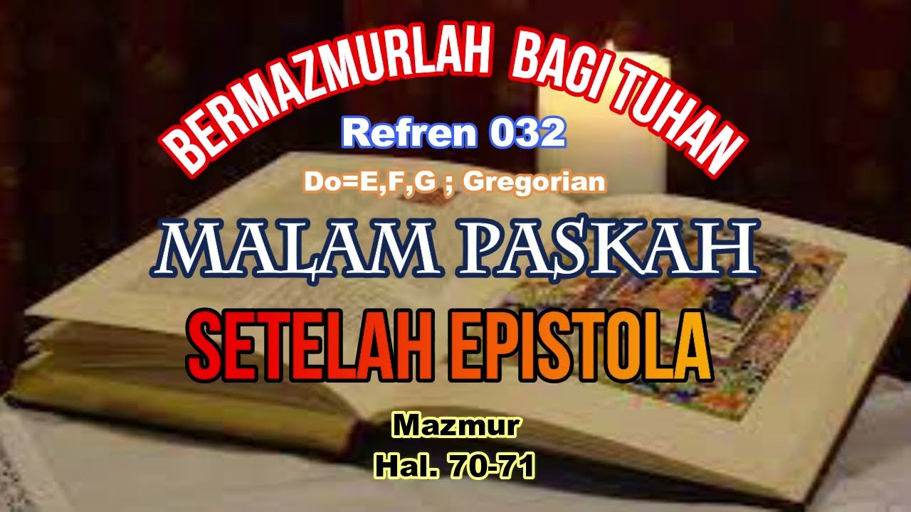 Mazmur Tanggapan Setelah Epistola - Malam Paskah, 30 Maret 2024 - YouTube