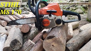 firewood cutting.chainsaw STIHL MS170