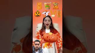 Random orange food Mukbang | #mukbang #eating #food #halloween #eatingshow #viralvideo #funny