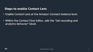 Enabling Contact Lens for Amazon Connect | Amazon Web Services