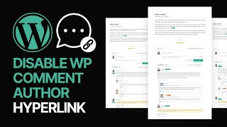 How To Remove Link From WordPress Comments Simple & Free? Disable Author Hyperlink 🔗💬