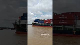 Labuh istirahat kapal containere di tengah sungai #shortsvideo #kapal #shorts @Randduallas4466