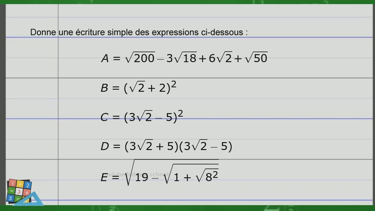 Racine Carré Exercice Corrigé Pdf