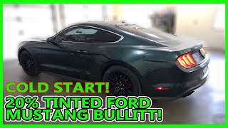 Ford Mustang Bullitt Tinted with 20% Window Tint Install | COLD START!