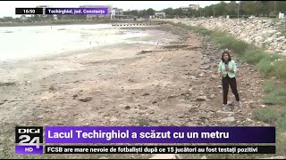 Situație îngrijorătoare la Techirghiol. Lacul cu nămol a scăzut un metru și s-a retras cu 30 metri