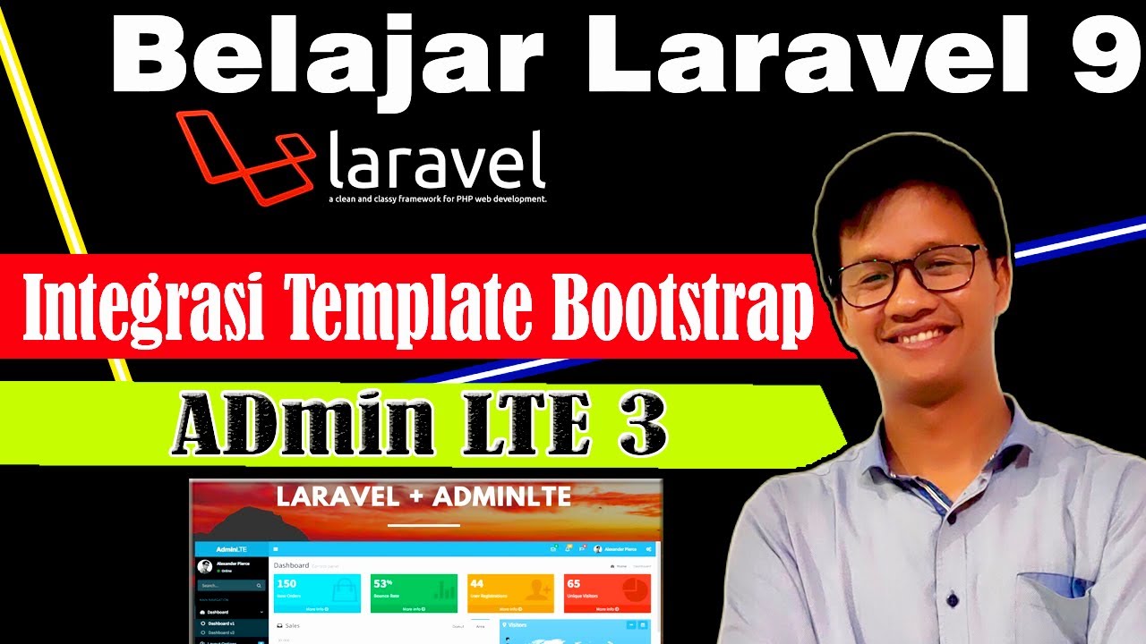 Integrasi Template Bootstrap Admin LTE 3 Di Laravel 9 - YouTube