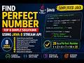 Find Perfect Number Using Java 8 Stream API | Interview Coding Question