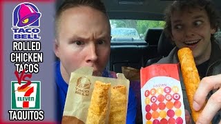 Taco Bell's Rolled Chicken Tacos VS. 7-Eleven's Taquitos Food Review | Season 2, Episode 8