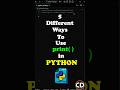 5 Different Ways To Use print() In Python To Format String. #python #programming #coding