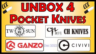 UNBOX FOUR Liner Lock Knives - Under $20 to $65 - Before DISCOUNT - CH Knives, Civivi, Ganzo, TwoSun