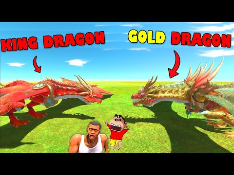 SHINCHAN Caught NEW DRAGONS in Animal Revolt Battle Simulator CHOP GOLD DRAGON and KING DRAGON