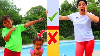 Leah and Anwar Wants to be Taller to Swim in the Pool!