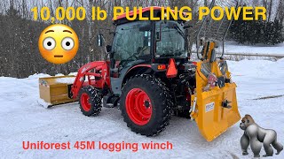 New Logging winch and putting chains on tractor Hudson Uniforest 45m