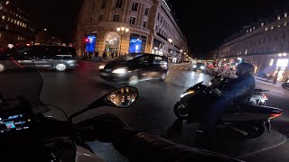 Night drive in Paris [4K] | RAW MOTORCYCLE RIDE | F900XR + ARROW INDY RACE | PURE EXHAUST SOUND