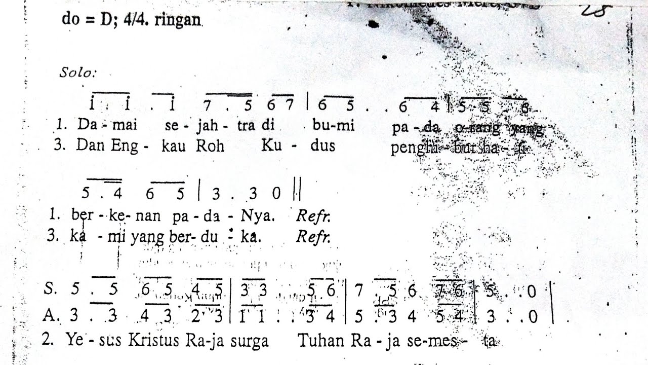 Lagu Gloria || Damai Sejahtera Di Bumi || Lagu Misa Katolik Kemuliaan ...