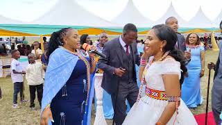 Charity Nashipae Performing during Faith and Raphael Wedding