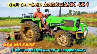 Deutz Fahr agromaxx 4050 E 4wd tractor puddling + User feedback | PTO performance