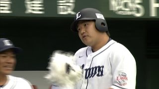 【プロ野球パ】有言実行だ！おかわりくんのホームラン宣言弾が飛び出すも、ビデオ判定へ  2015/05/05 L-Bs