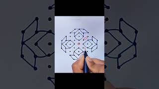 day-104 || Wednesday rangoli || 9*3*3 dots || simple rangoli ||  #viral #easy #rangoli #muggulu