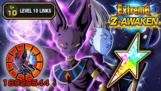 100% EZA STR LR BEERUS \u0026 WHIS LEVEL 10 LINKS SHOWCASE! Dragon Ball Z Dokkan Battle