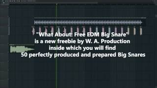 FREE EDM Pryda Snare Samples Compilation FL Studio Preview [50 Big Room / Electro Snares Download]
