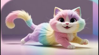 Cutest Rainbow Cat Dancing Video – Funny and Adorable Cute Cat Kitten Performance!