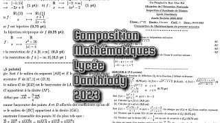 Corrigé (1ère partie) Composition Mathématiques Niveau 1ere S Lycée Danthiady (2023 1er Semestre).