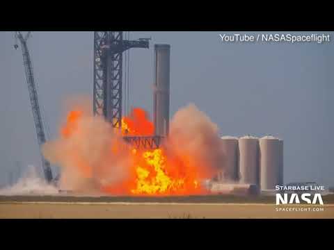 SpaceX's Starship Booster Is Engulfed In An Enormous FIREBALL During ...