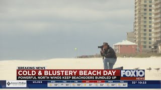 Cold and blustery beach day